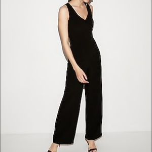 Express V neck wide leg jumpsuit